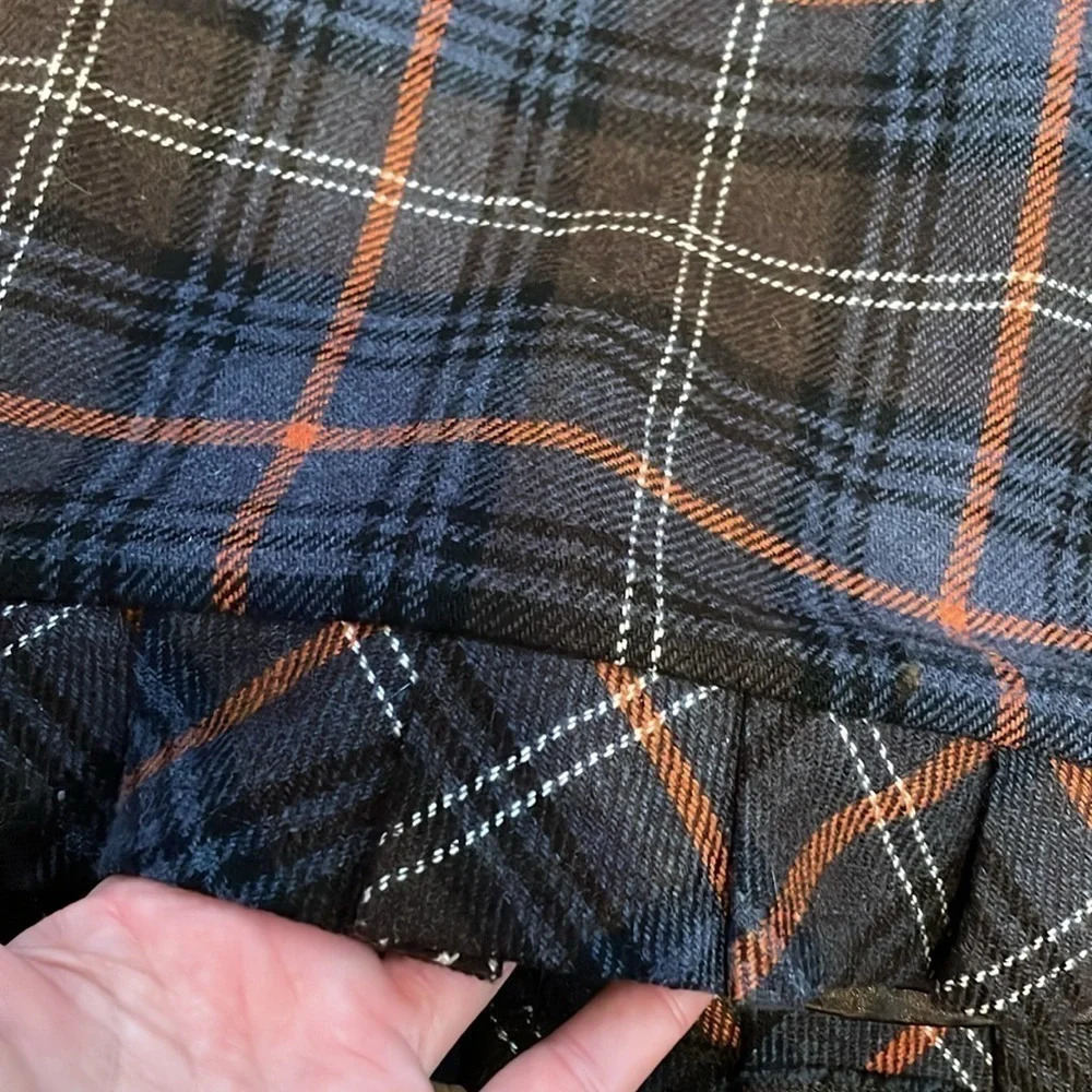 Cabi women’s skirt 8 medium pencil wool blend straight knee plaid stretch brown - Picture 4 of 10